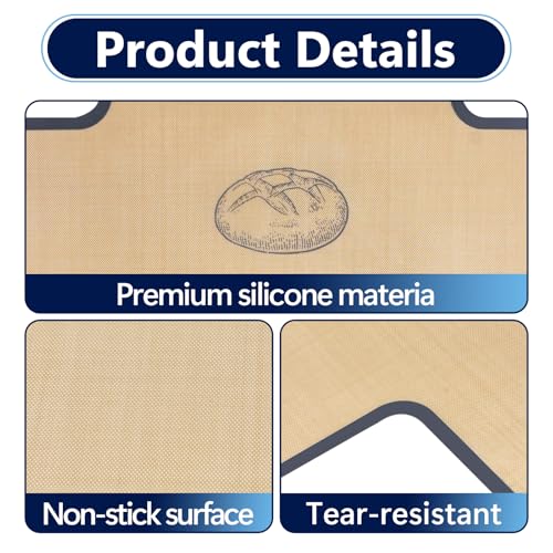 8Pcs 9x5 Inch Silicone Bread Loaf pan Liners, Anti-adhesive and Heat-resistant Silicone Loaf Pan Liner for Baking Sourdough, Cookies and Meats, Easy to Clean
