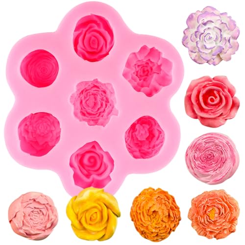 ZiXiang Flower Silicone Mold Peony Rose Flower Fondant Molds - color: Style H