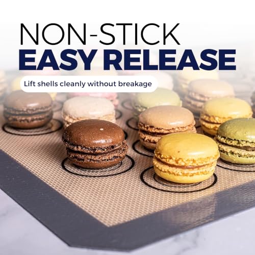 Macaron Baking Mat Silicone Non Stick, 3/4 Sheet Reusable Pack of 3 Gray - color: Macaron Baking Mats Gray, size: 3/4 Size Pack Of 3
