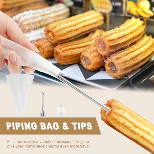 3-in-1 Churro Maker Kit, Stainless Steel Cookie Press Gun