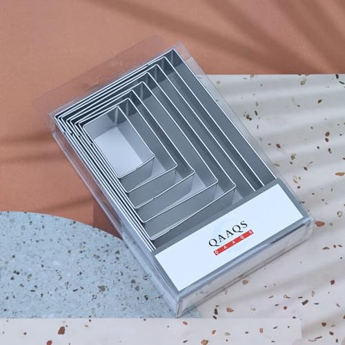 Rectangle Cookie Cutter Set 8-Piece 1.5" to 5" by QAAQS - color: Rectangle