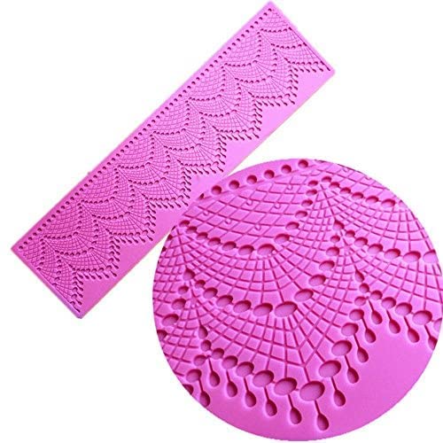 Sugar Tassel Jewel Pearl Dangle fondant scallop impression lace mat