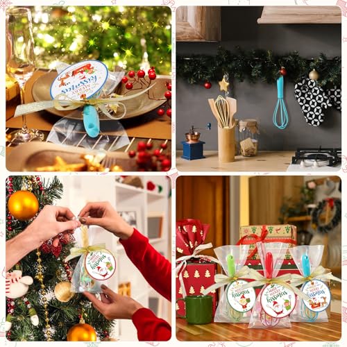 Jingmore 24 Sets 10 Inch Christmas Whisks Gifts Bulk with Cards