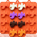 3 Pack Ghost Silicone Molds, Halloween Candy Chocolate Molds for Baking - color: 3 Orange