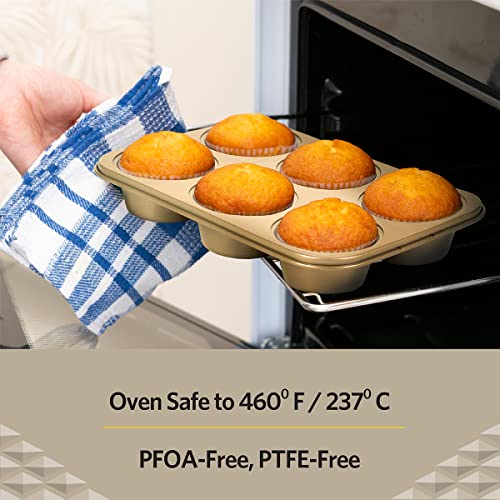 Glad Jumbo Muffin Pan Nonstick - Heavy Duty Metal Cupcake Tin with Large Baking Cups, Jumbo 6-Cup - size: Jumbo 6-Cup