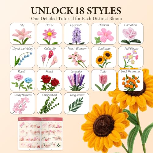OcePor 2500Pcs Pipe Cleaner Flower Kit,44 Colors Pastel Pipe Cleaners Bulk - color: 44 Colors
