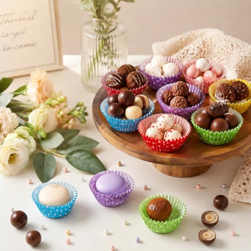 600 Pcs Mini Cupcake Liner Small Candy Cups Confetti Sprinkle Cupcake Liners Baking Cups Paper Baking Cupcakes Liner for Birthday Party Cake Decoration