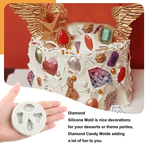 Sijiangmold Gems Silicone Mold Pearl Diamond Brooch Fondant Molds Set Of 4 - color: Style B