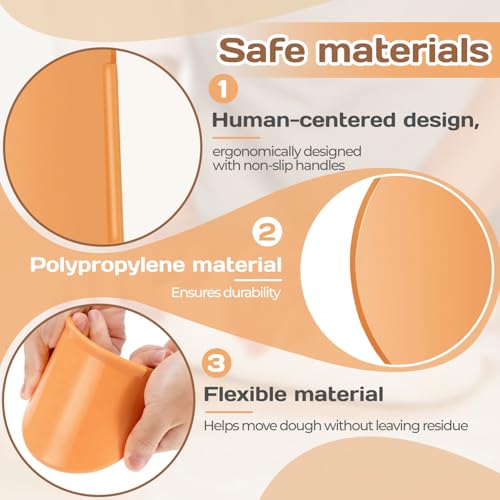 2PCS Bowl Dough Scraper,Flexible Bowl Scraper,Curved Edge Bread Dough Scraper Bowl Spatula,Spatula Multipurpose Baking Food Scraper,Pastry Cutter Tool