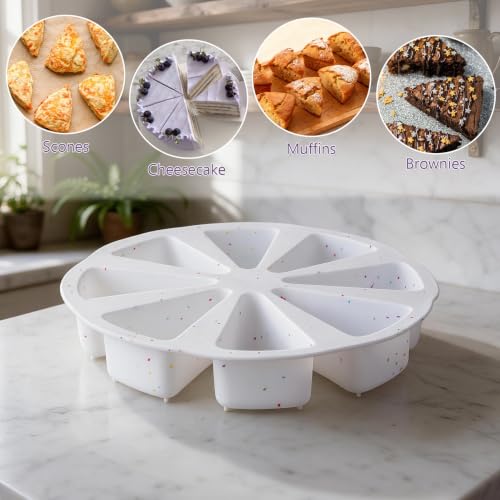8 Cavity Silicone Scone Pan, Triangle Cake Slice Mold for Baking - size: Scone-Confetti