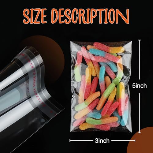 3x5 Inches Self Sealing Cellophane Bags, 200 Pcs Clear Cookie Bags, Resealable Treat Bag for Fresh Cookies, Candy, Gifts, and Party Favors Bag. - color: 3x5 200Pcs