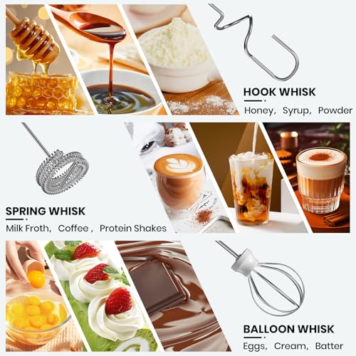 Colarlemo Milk Frother Handheld Rechargeable, Frother Wand Drink Mixer Electric Whisk for Coffee, Detachable With 3 Stainless Whisks, Hand Mixer for Lattes, Cappuccino, Matcha, Egg, No Stand, Green - color: Green, style: without stand