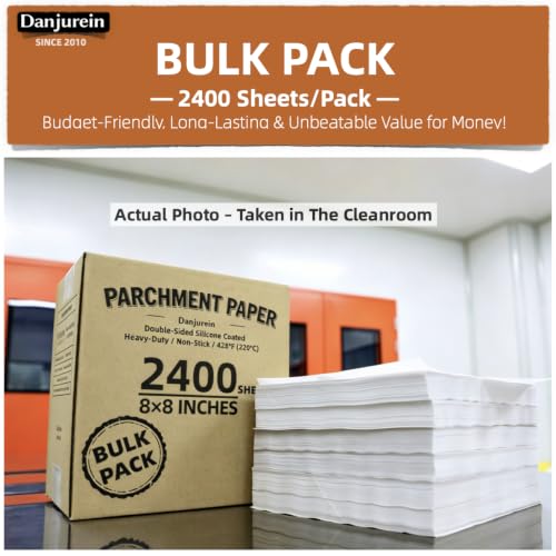 8x8 Parchment Paper Squares - 2400 Bulk Sheets, White - color: White, size: 8×8 - 2400 Sheets