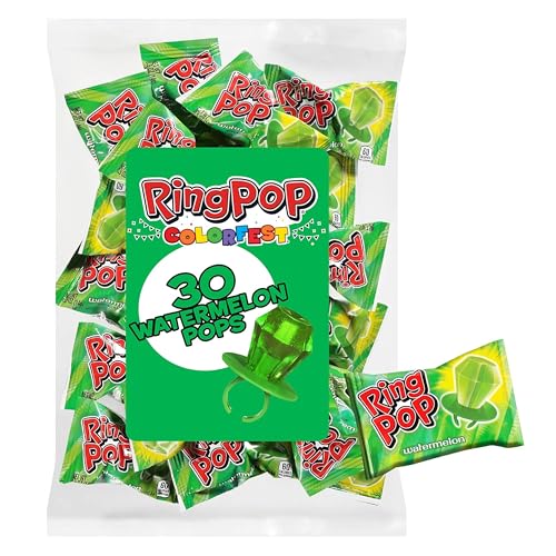 Ring Pop Green Watermelon Halloween Lollipop, 30 Count, Party Favors - size: 30 Count