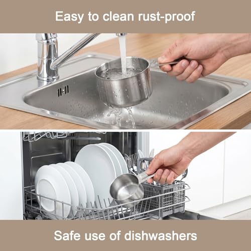 8Pcs Stainless Steel Measuring Cup Set, 240ml Rust-Resistant Kitchen Tool