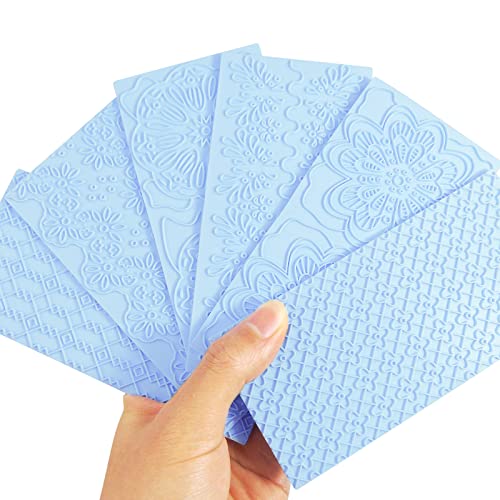 6 Packs Fondant Impression Mat Fondant Texture Mats Clay Mold Set Lace Embossing Mat Fondant Cake Embossed Impression Sheets for Cake Decorating - style: Style Two