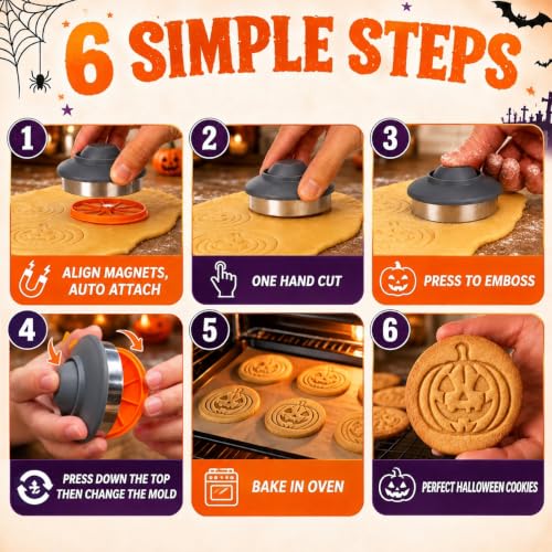 8pcs Halloween Cookie Cutters - color: Metal