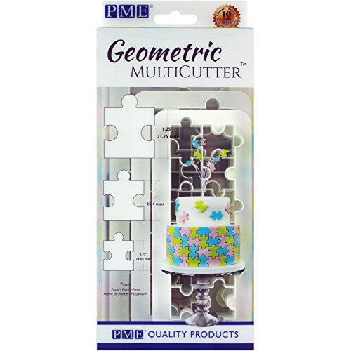 PME Geometric Multicutter for Cake Design Puzzle, Small, Medium & Large Size, Set of 3 - size: Set of 3, style: Puzzle