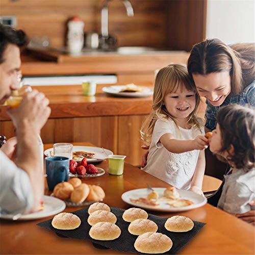 Dioycli Hamburger Bun Pan Silicone Muffin Pans for Baking, 8-Cavity - size: 8 Standard Cavities