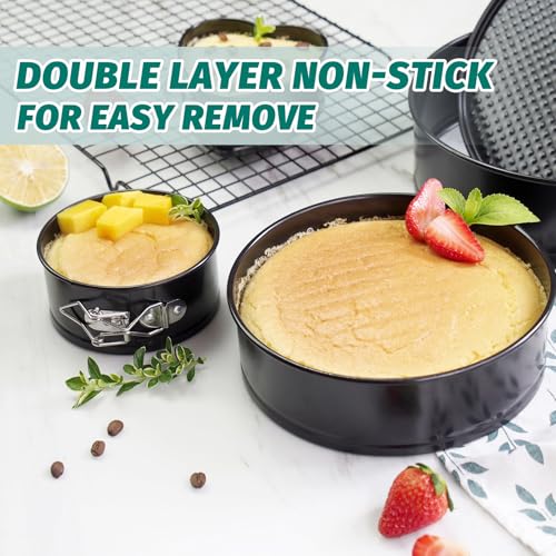 SHIKORI Springform Pan Set, Nonstick 3pcs (4-7-9 in) Springform Pans