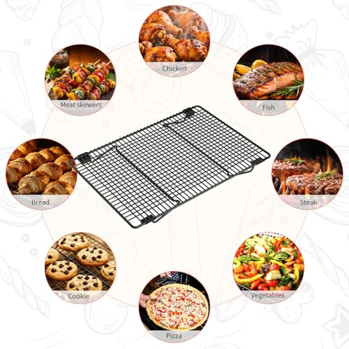 3-Tier Cooling Racks for Cooking and Baking, 17"x11" Heavy Duty - size: 17" x 11"