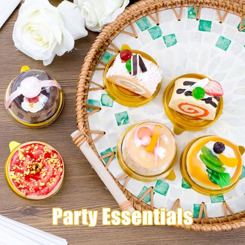 100Pcs Mini Cupcake Containers with Dome Lids and Stickers