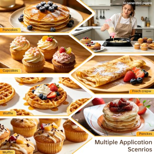 Pancake Batter Dispenser Bottle,34oz,BPA-Free Dishwasher-Safe,Pink - size: 2pcs Pink Batter Dispenser
