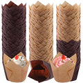 Aodaer 240 Pcs Mini Cupcake Liners Muffin Liners Baking Cups - color: Brown,Natural