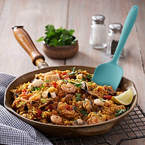 3-Piece Silicone Spatula Set, 600°F Heat Resistant, Aqua Sky - color: E-Aqua Sky