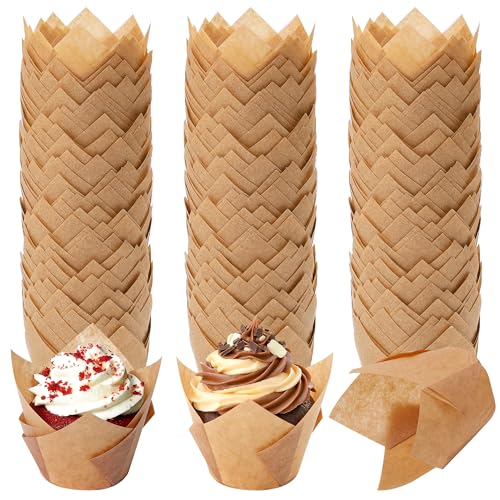Ruisita 150 Pcs Mini Cupcake Liners Muffin Liners Baking Cups - color: Natural