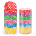 Standard Cupcake Liners 450 Count, Cute Polka Dots Paper Baking Cups Food Grade Disposable Cupcake Wrappers Rainbow Muffin Cups for Wedding Birthday Tea Party Baking Supplies - size: Standard Size