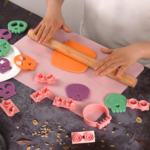 HUAKENER Halloween Cookie Cutters Set, Skull Cookie Cutter, Biscuit Molds - color: Skull