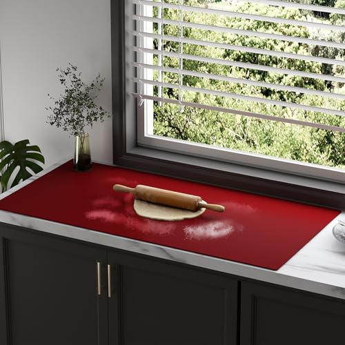 Silicone Protector Mat 47x24 Inch,Red - color: Red