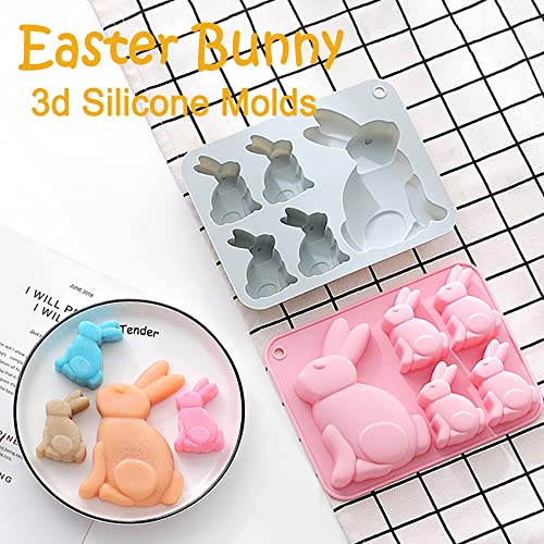 2-Pack Easter Bunny Mold Set, 3D Cute Easter Bunny Silicone Mold for Baking Easter Treats Chocolate, Cake, Jelly, Fudge, Pudding - style: Easter Bunny