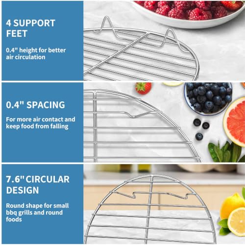 Herogo Round Cooking Racks, 2 Pack 7.6 inch Steaming Cooling Racks - size: 7.6 inch