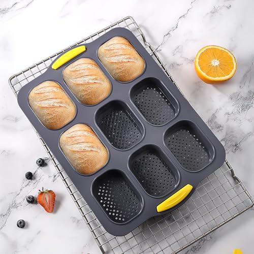 3 Pcs Silicone Hamburger Bun And Baguette Pan Set with Tools