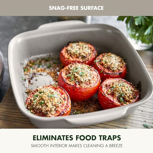 GreenPan Premiere Ovenware Healthy Ceramic Nonstick 8" Square Cake Baking Pan, PFAS-Free, Warp-Free Bakeware, Durable Quick Heating, Oven & Broiler Safe to 600F, Dishwasher Safe, Taupe - color: Taupe, size: 8" Square Cake Pan