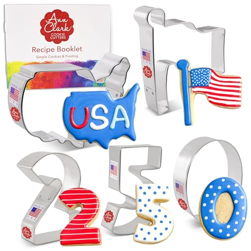 Ann Clark America 250th Anniversary Cookie Cutters Set of 5, Made in USA