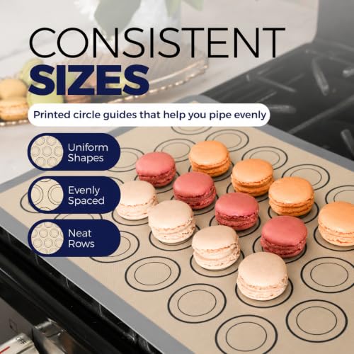 Macaron Baking Mat Silicone Non Stick, 3/4 Sheet Reusable Pack of 3 Gray - color: Macaron Baking Mats Gray, size: 3/4 Size Pack Of 3