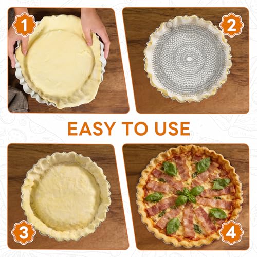 Stainless Steel Pie Crust Weight Chain - Universal 10-inch pie crust protector and baking weight, suitable for dough and pastries, dishwasher safe.