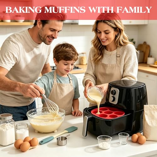 Silicone Muffin Pans for Air Fryer, Oven Baking Nonstick - size: 7-Cup