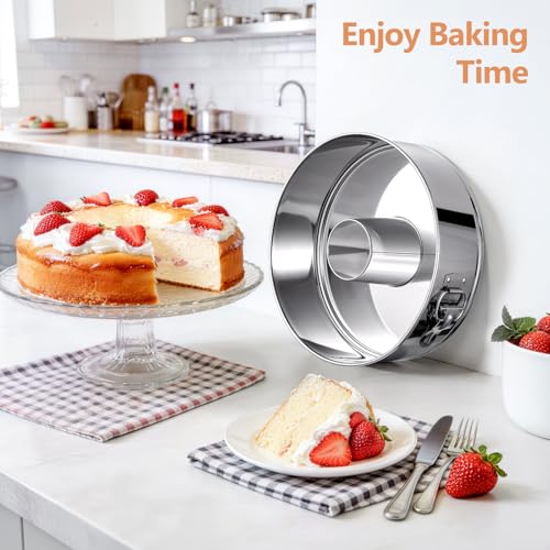 10-Inch Angel Food Bundt Cake Pan, Removable Bottom, 304 Stainless Steel