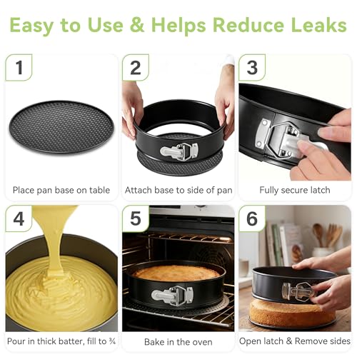 USLAI 7 Inch Springform Pan, Nonstick & Leakproof - size: 7 Inch