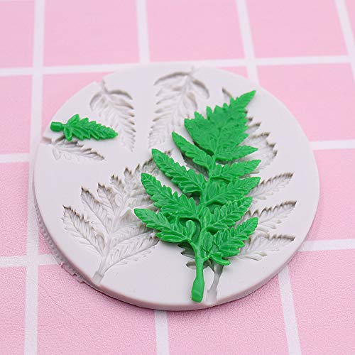 2 Piece Leaf Fondant Silicone Mold, Fern Mold 3D Mini Maple Shaped Leaves DIY Cake Mold Cupcake Decoration, Gum Paste Fondant Mold Cake Border Cupcake Silicone Lace Mat Mold