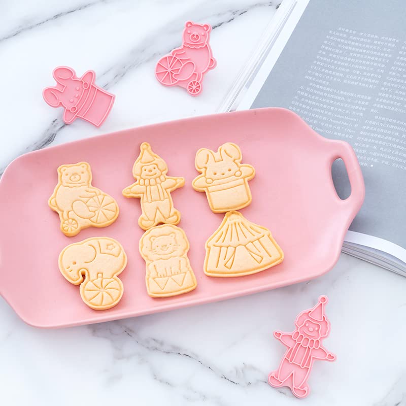 Cute Circus Cookie Cutters,Biscuit Clown Cookie Stamps Set (Circus) - color: Circus