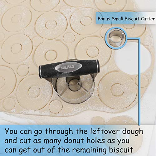 HULISEN 3.5 inch Donut Cutter with Hole, Stainless Steel Doughnut Cutter - size: 3.5'' Round with Small Cutter