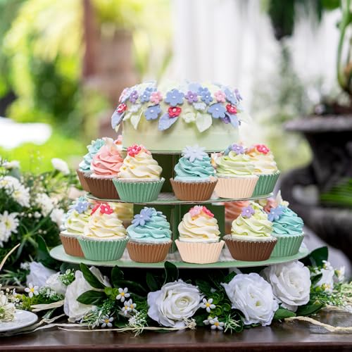 FYSUIMU 400 Pcs Sage Green Brown Cupcake Liner Paper Baking Cups Woodland Themed Muffin Liner Cake Storage Container for Fall Autumn Harvest Forest Animal Safari Party Birthday Supplies, 2 x 1.2 Inch - color: Sage Green Brown