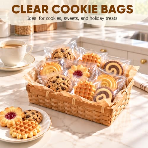NEOACT 600 Pcs Cookie Bags, 4x6 Clear Self Sealing Cellophane Bags - size: 1 Count (Pack of 600)