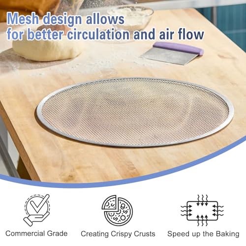 Pizza Screen 10 Inch 2 Pack Aluminum Pizza Pan Restaurant-Grade Baking Screen,Oven-Safe - size: 10 inch Pizza Screen