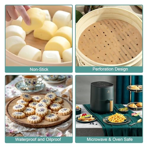 Air Fryer Parchment Paper Liners, 6 Inch 100 Pcs - color: Unbleached, size: 6IN